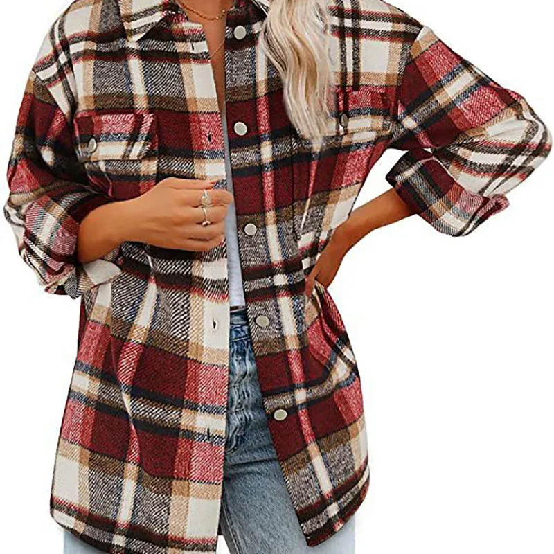 Plaid Flannel Jacket Women