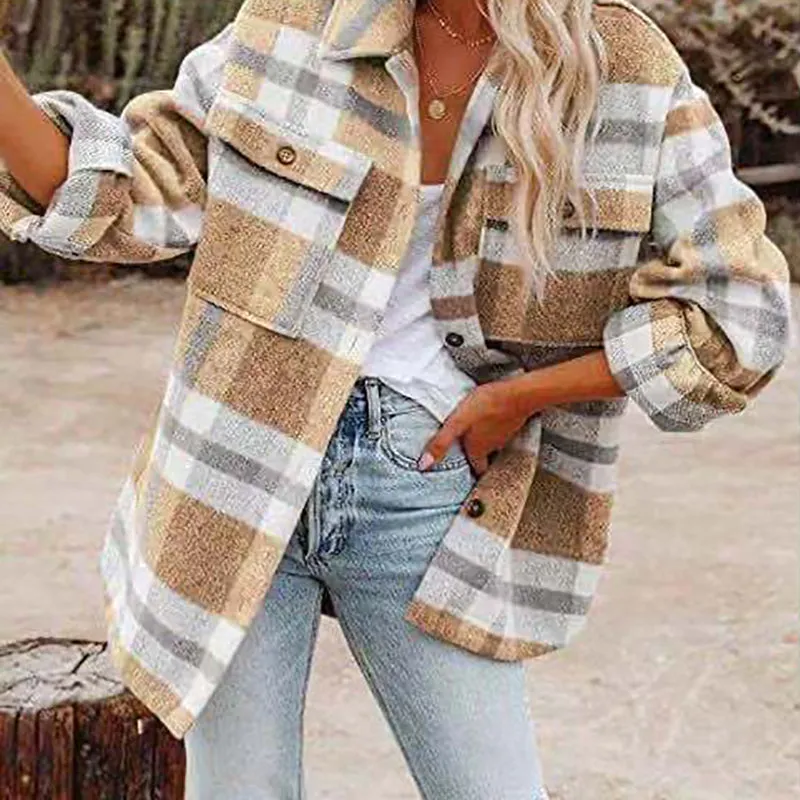 Plaid Flannel Jacket Women