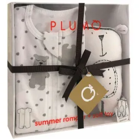 Plum Gift Pack - Baby Romper & Soft Toy - Bears