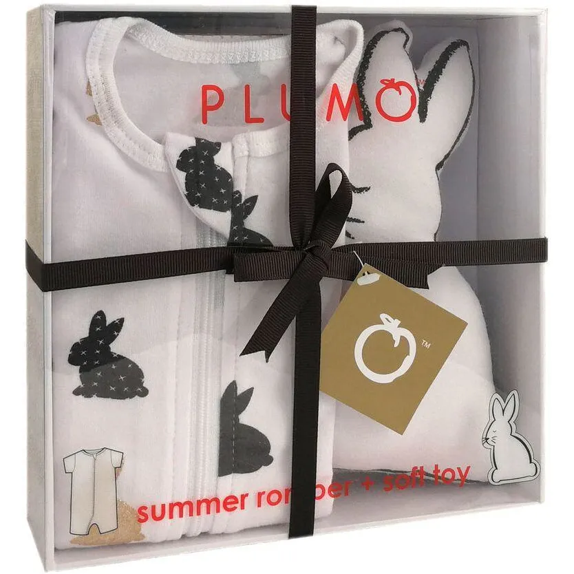 Plum Gift Pack - Baby Romper & Soft Toy - Gold Bunny