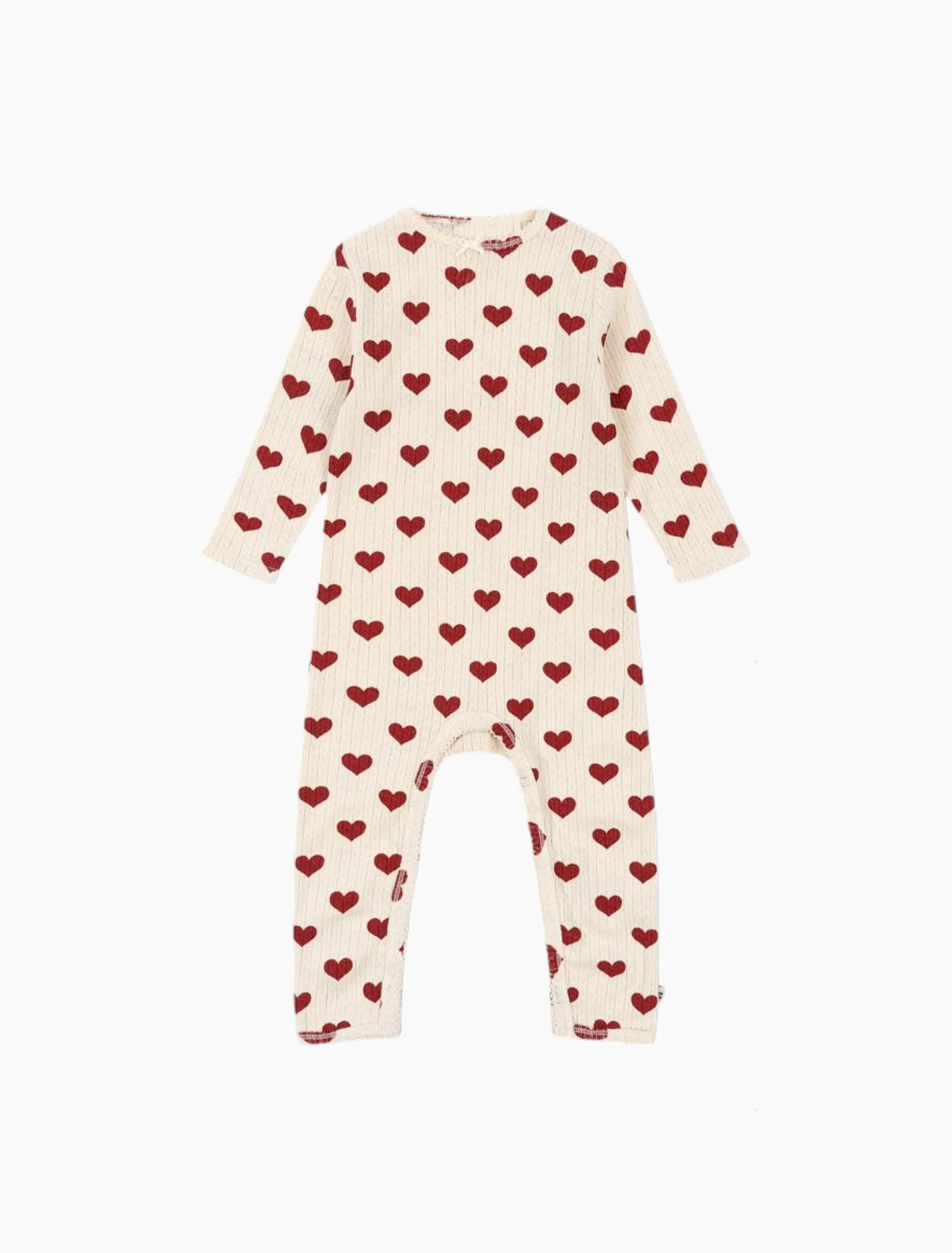 Pointelle Minnie Romper in Amour Rouge