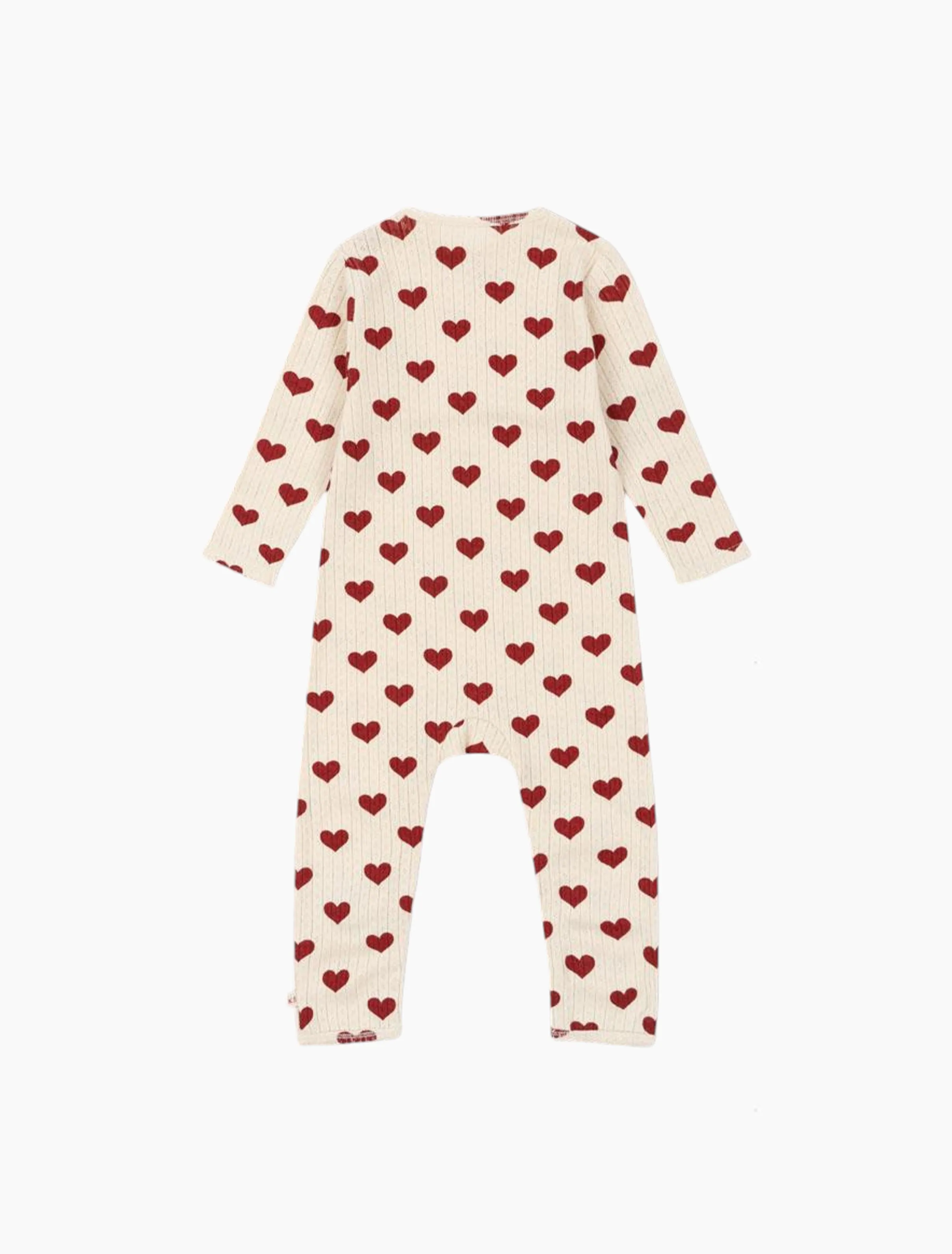 Pointelle Minnie Romper in Amour Rouge