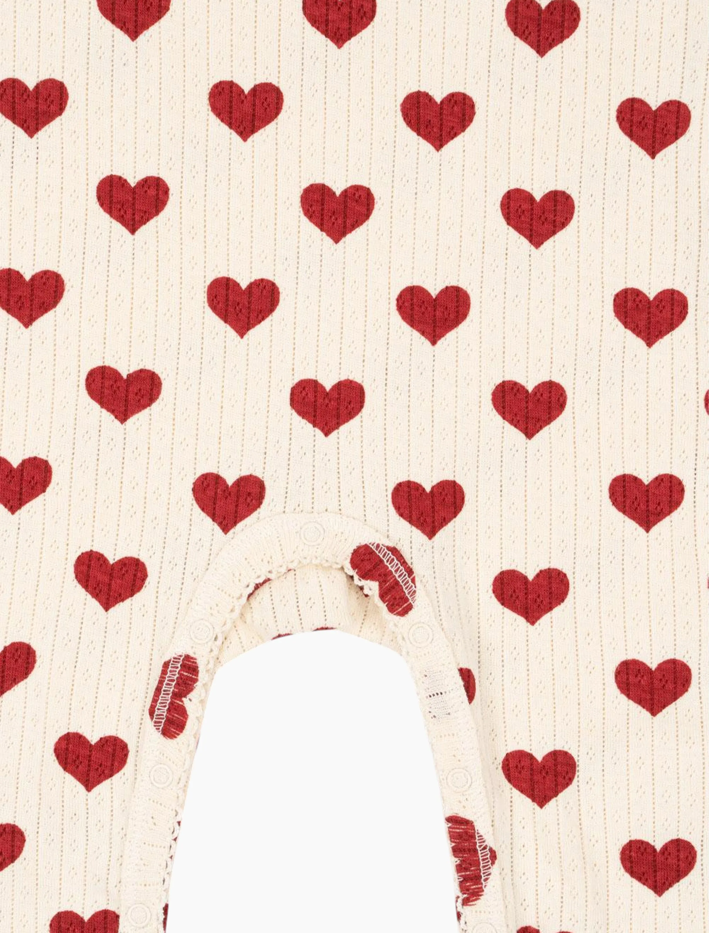 Pointelle Minnie Romper in Amour Rouge