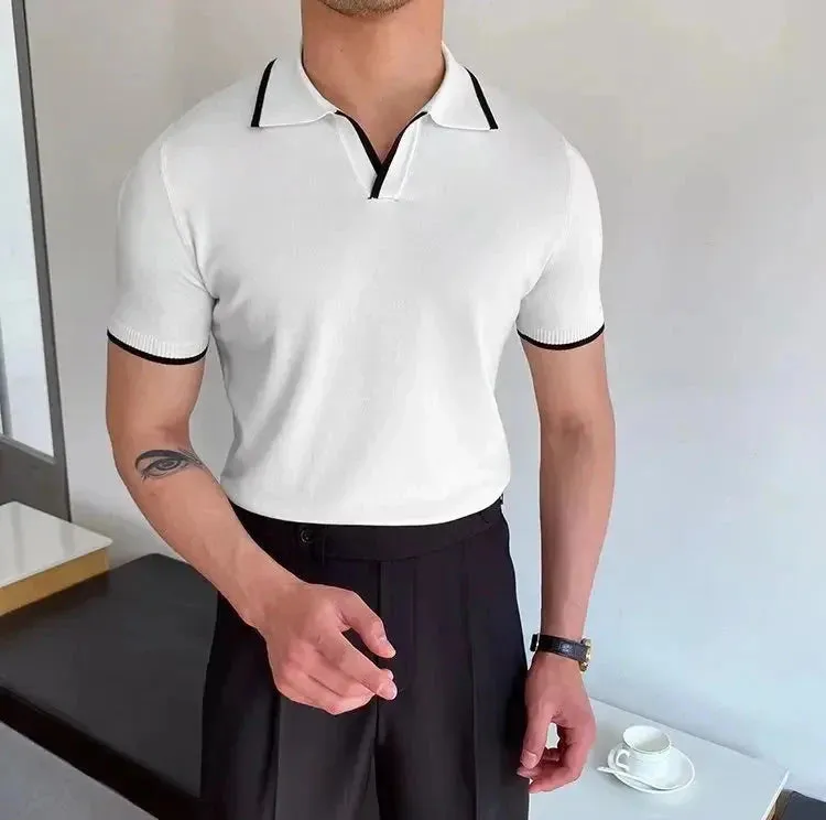 Polo collar relaxed fit t-shirt
