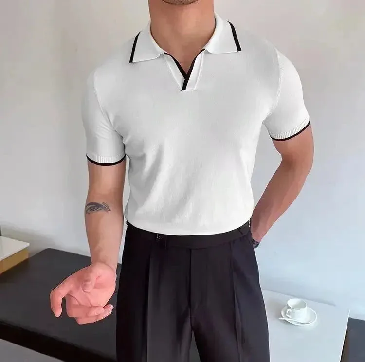 Polo collar relaxed fit t-shirt