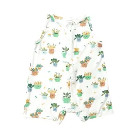 Potted Plants Sleeveless Shortie Romper
