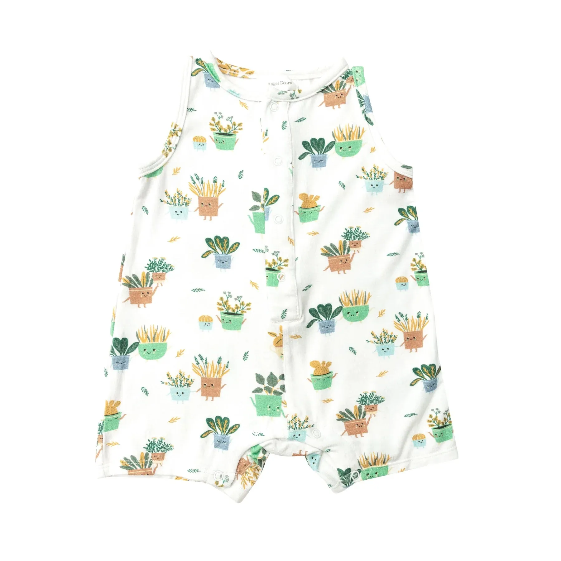 Potted Plants Sleeveless Shortie Romper