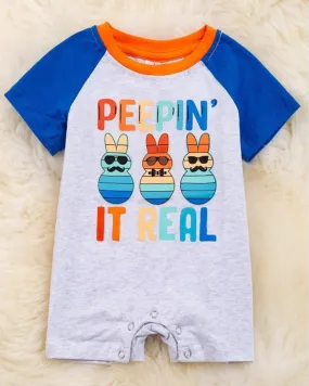 "Peepin' It Real" Gray Romper