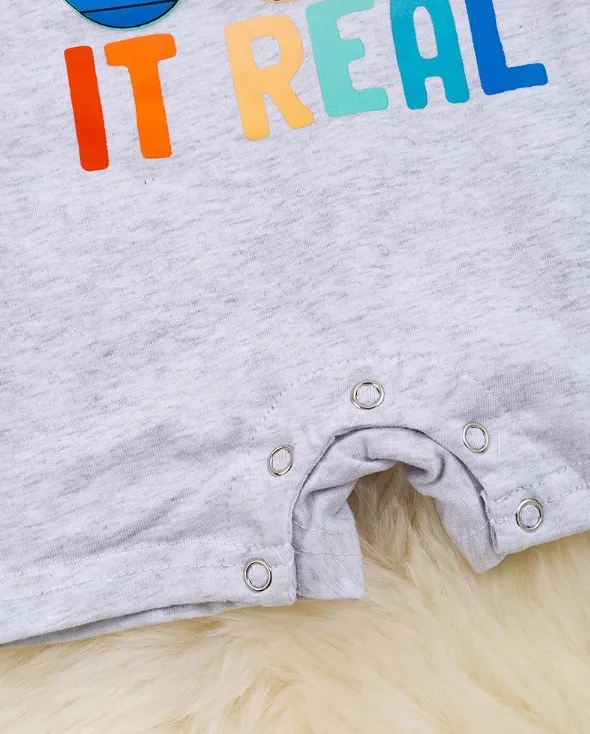 "Peepin' It Real" Gray Romper