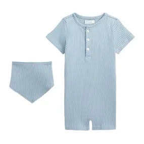 Ralph Lauren - Baby Romper with bib, Blue