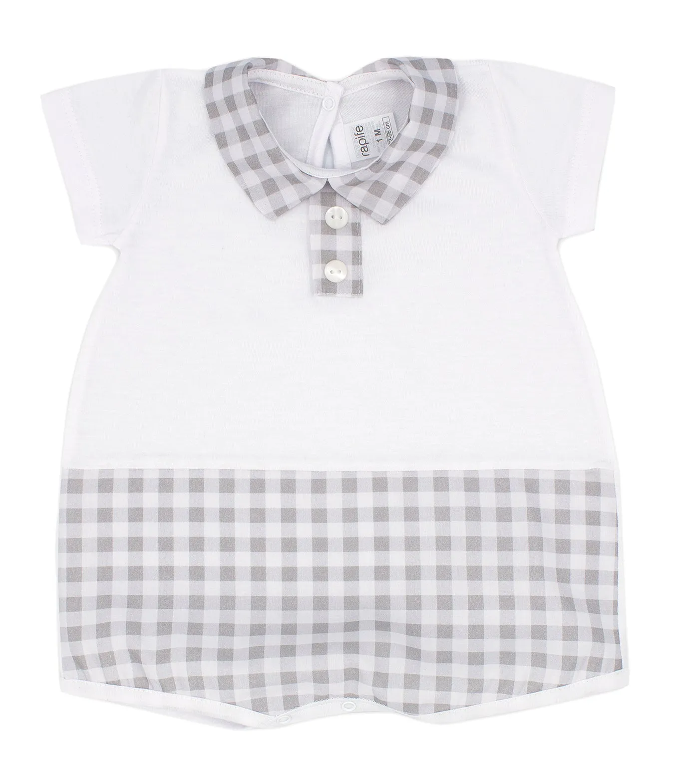 Rapife - boys white and grey romper