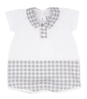 Rapife - boys white and grey romper