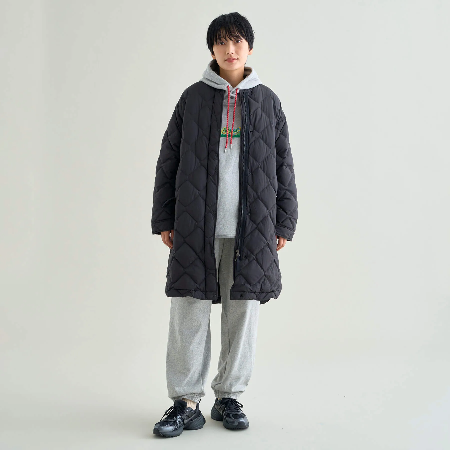 RIB COLLAR QUILTED DOWN COAT W(WOMEN)