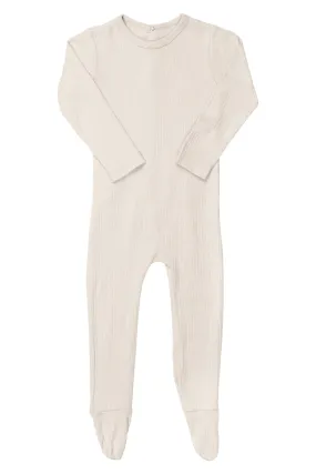 RIB JERSEY FULL BODY W. BACK OPENING - CREAM