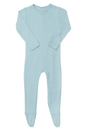 RIB JERSEY FULL BODY W. BACK OPENING - LT. BLUE