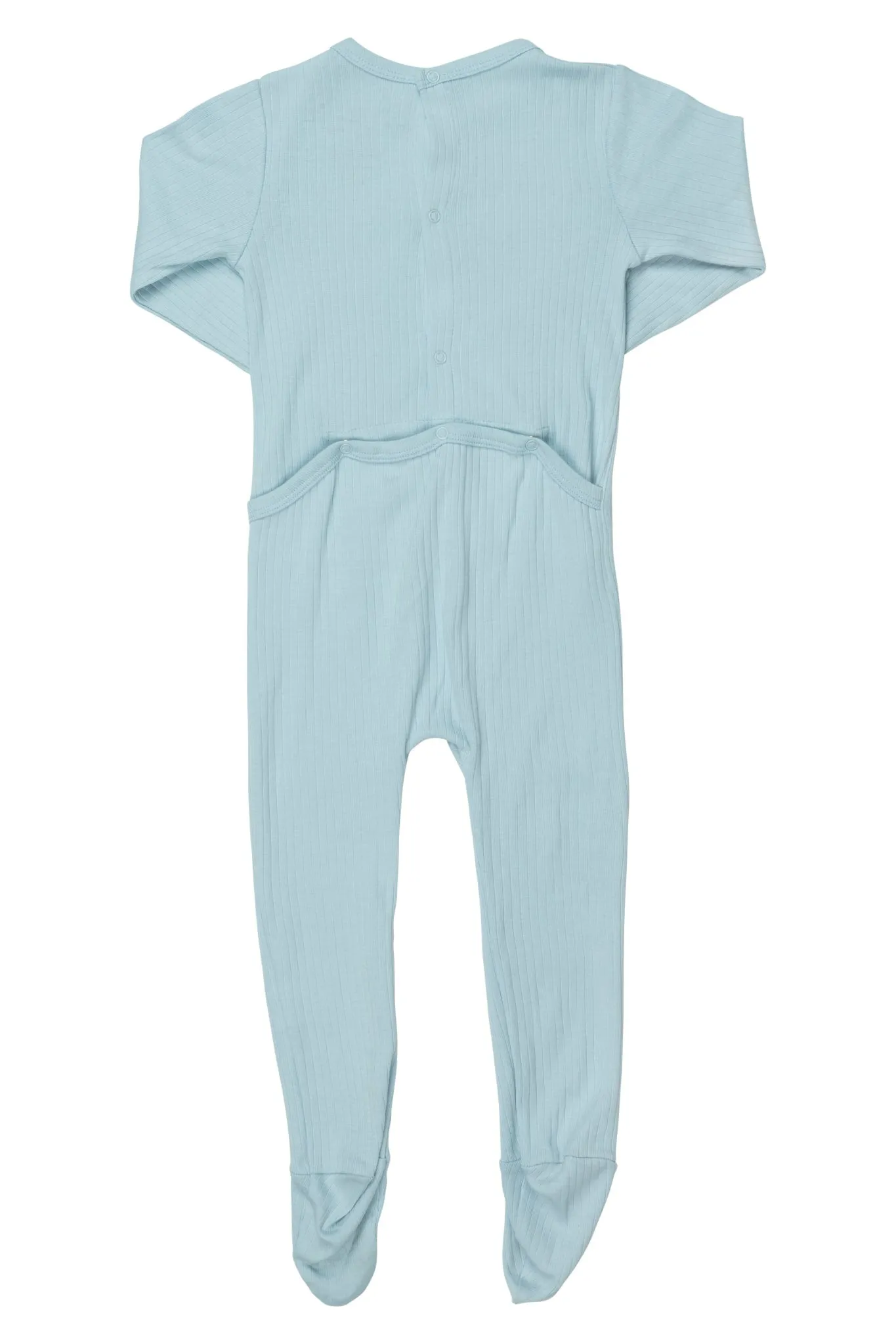 RIB JERSEY FULL BODY W. BACK OPENING - LT. BLUE