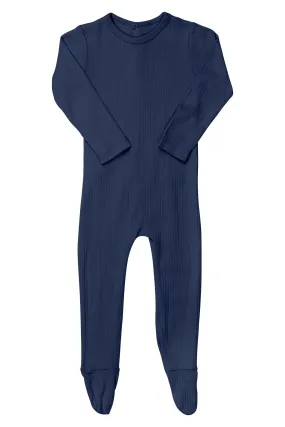 RIB JERSEY FULL BODY W. BACK OPENING - NAVY