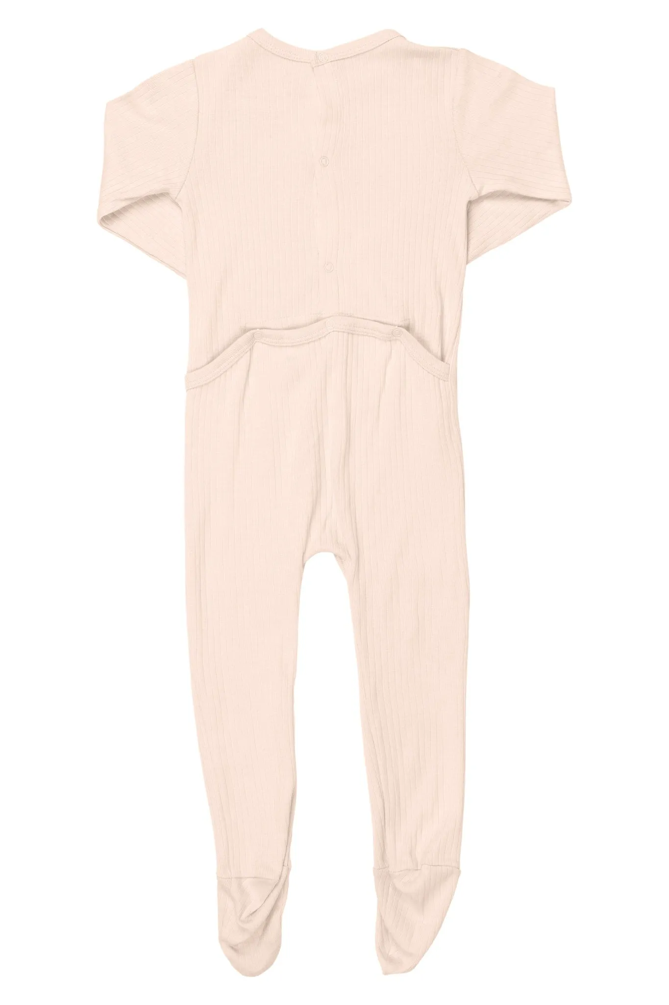 RIB JERSEY FULL BODY W. BACK OPENING - SOFT PINK