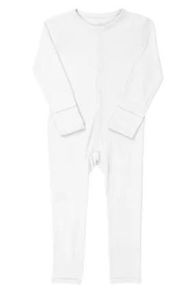 RIB JERSEY FULL BODY - WHITE