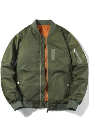 Ribbed Trims Quilted Bomber Jacket