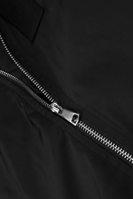 Ribbed Trims Quilted Bomber Jacket