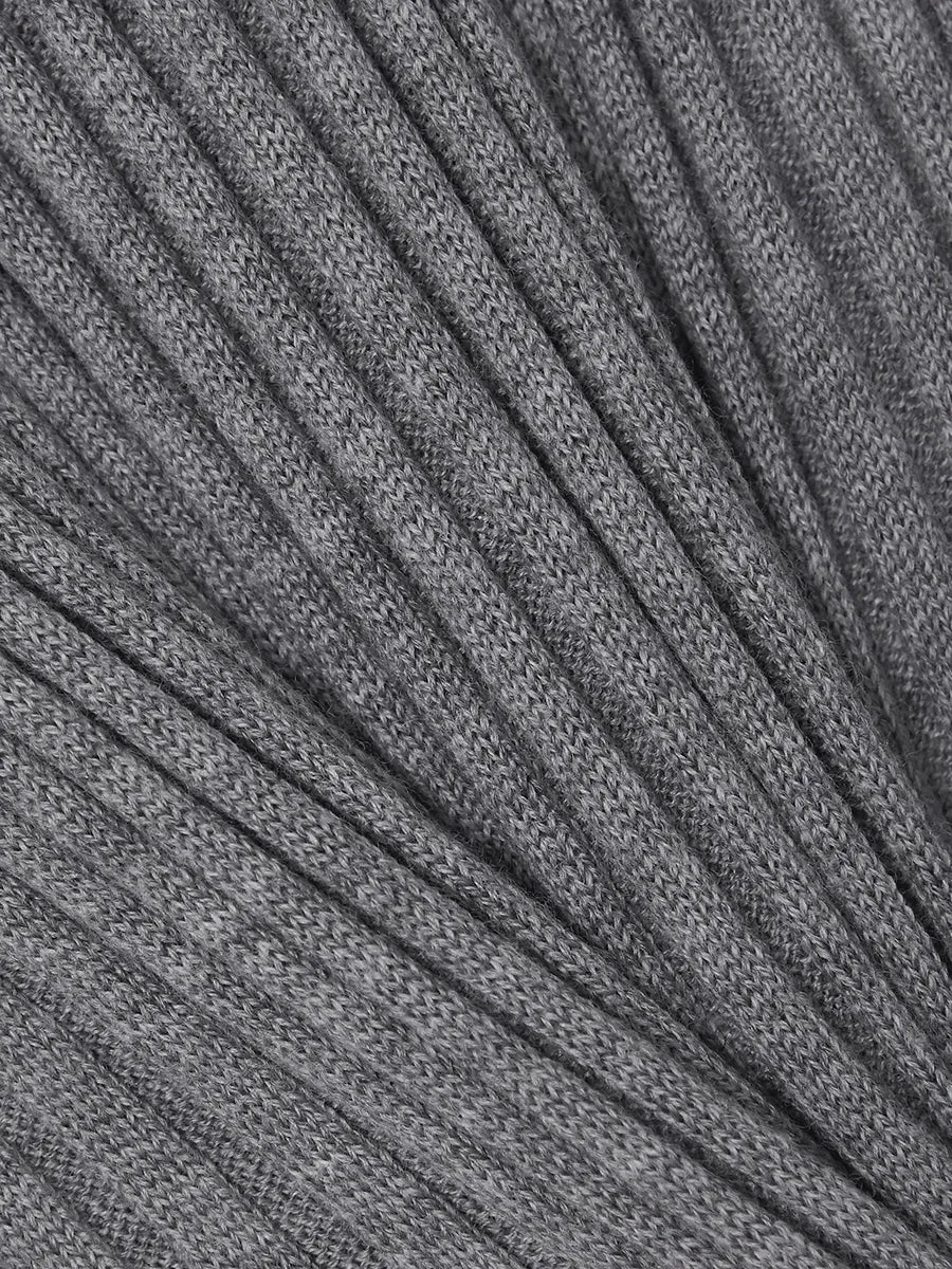 Ribbed Wool Turtleneck Maxi Dress