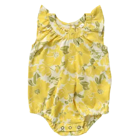 Rose Yellow Rayon Romper, 3 sizes