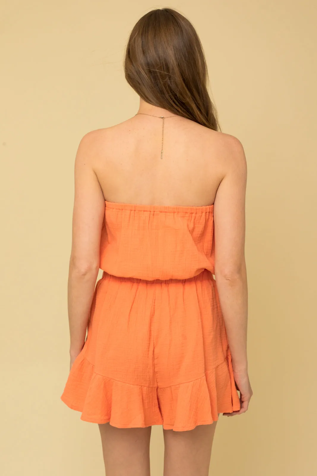 Ruffle Bottom Tube Romper