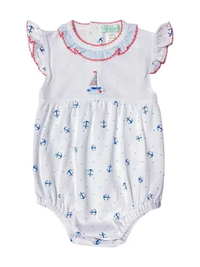 Sailboat girl Pima cotton Romper