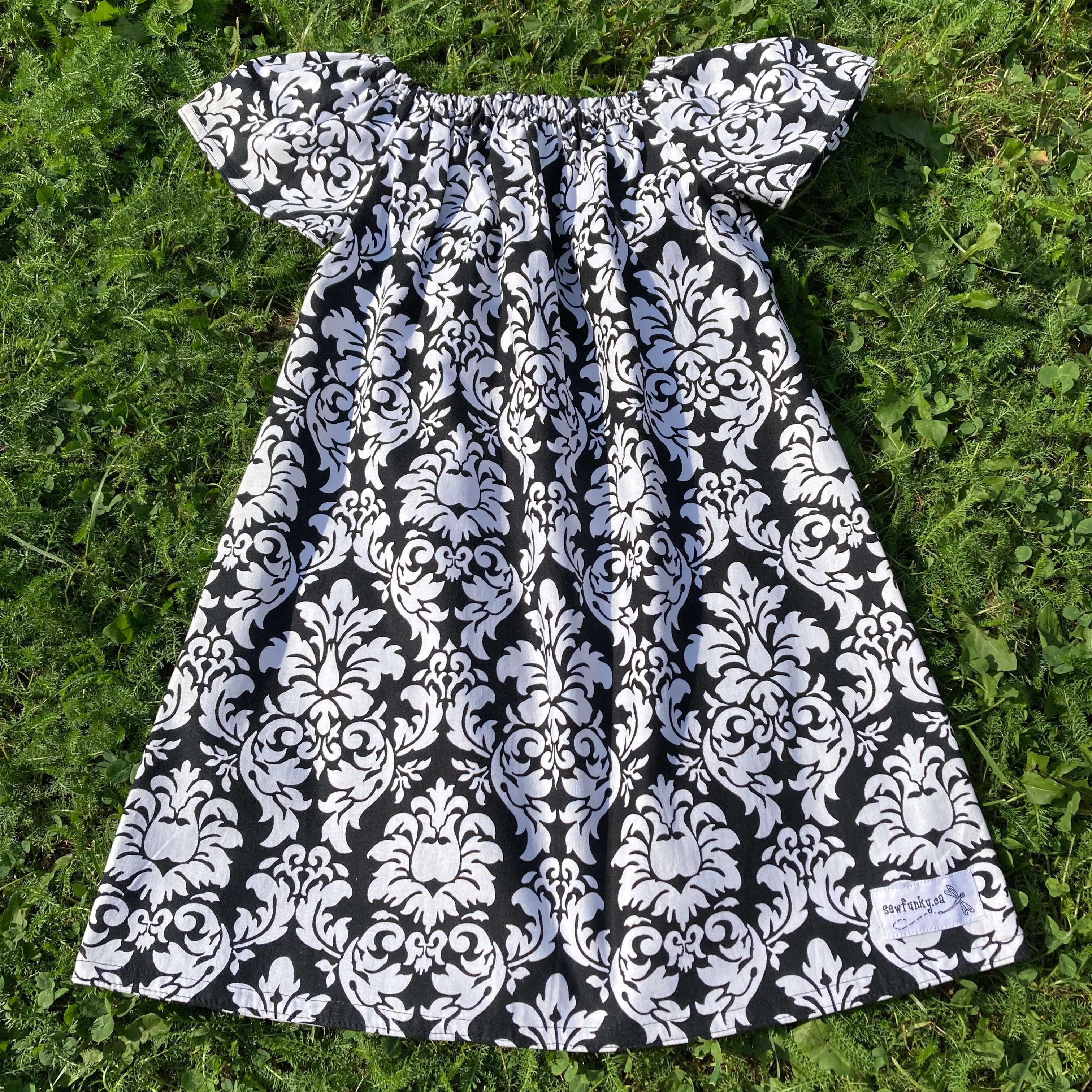 Sewfunky Pixie Dress - Dandy Damask