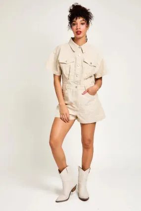 SHORT SLEEVE STAR PRINTED ROMPER