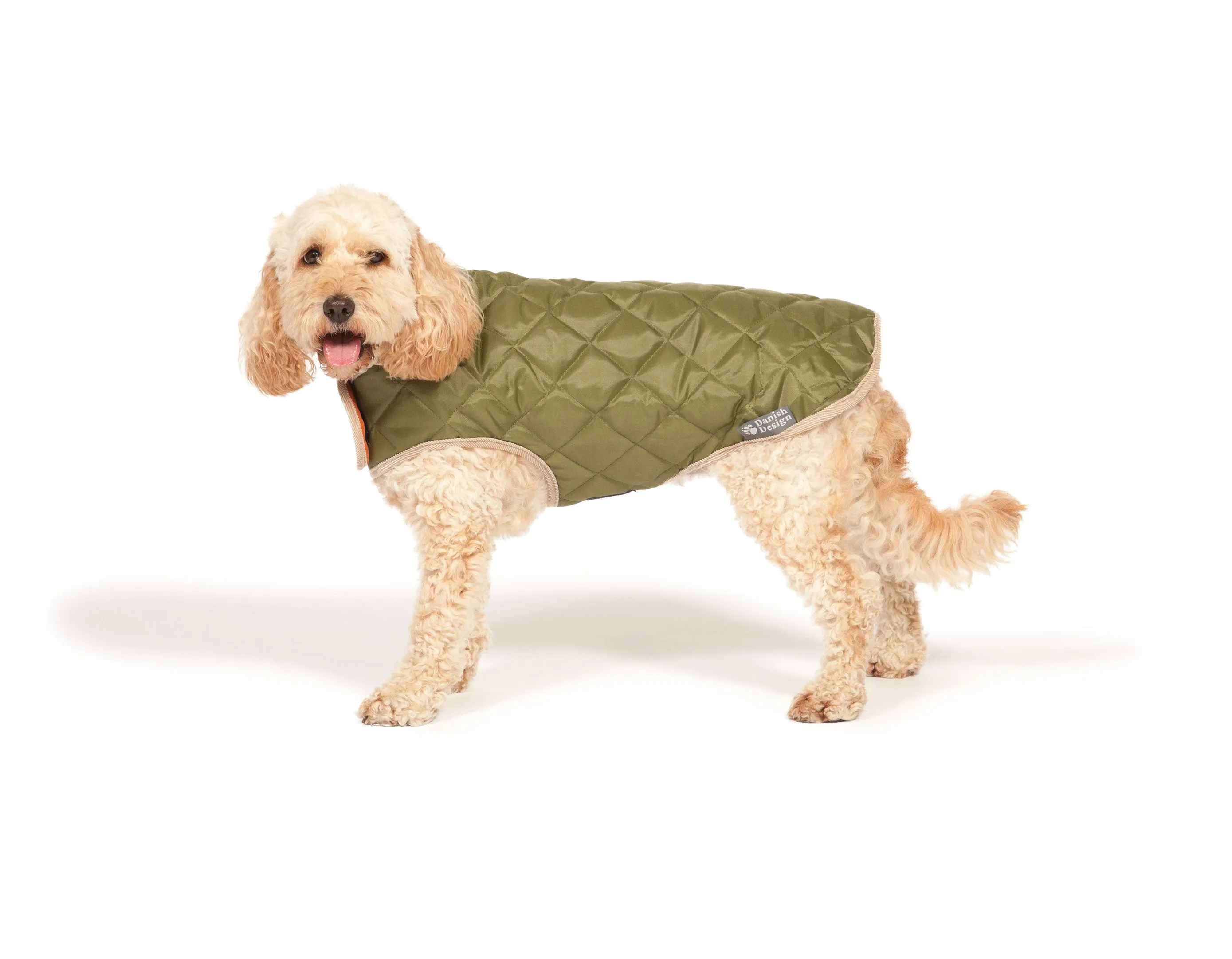 Showerproof Quilted Dog Coat Green by Danish Design