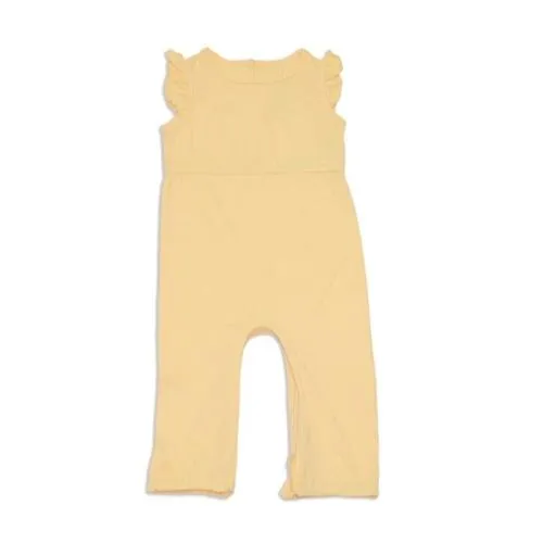 Silkberry Baby Organic Cotton Flutter sleeve Zippy Romper (Butter Pecan)