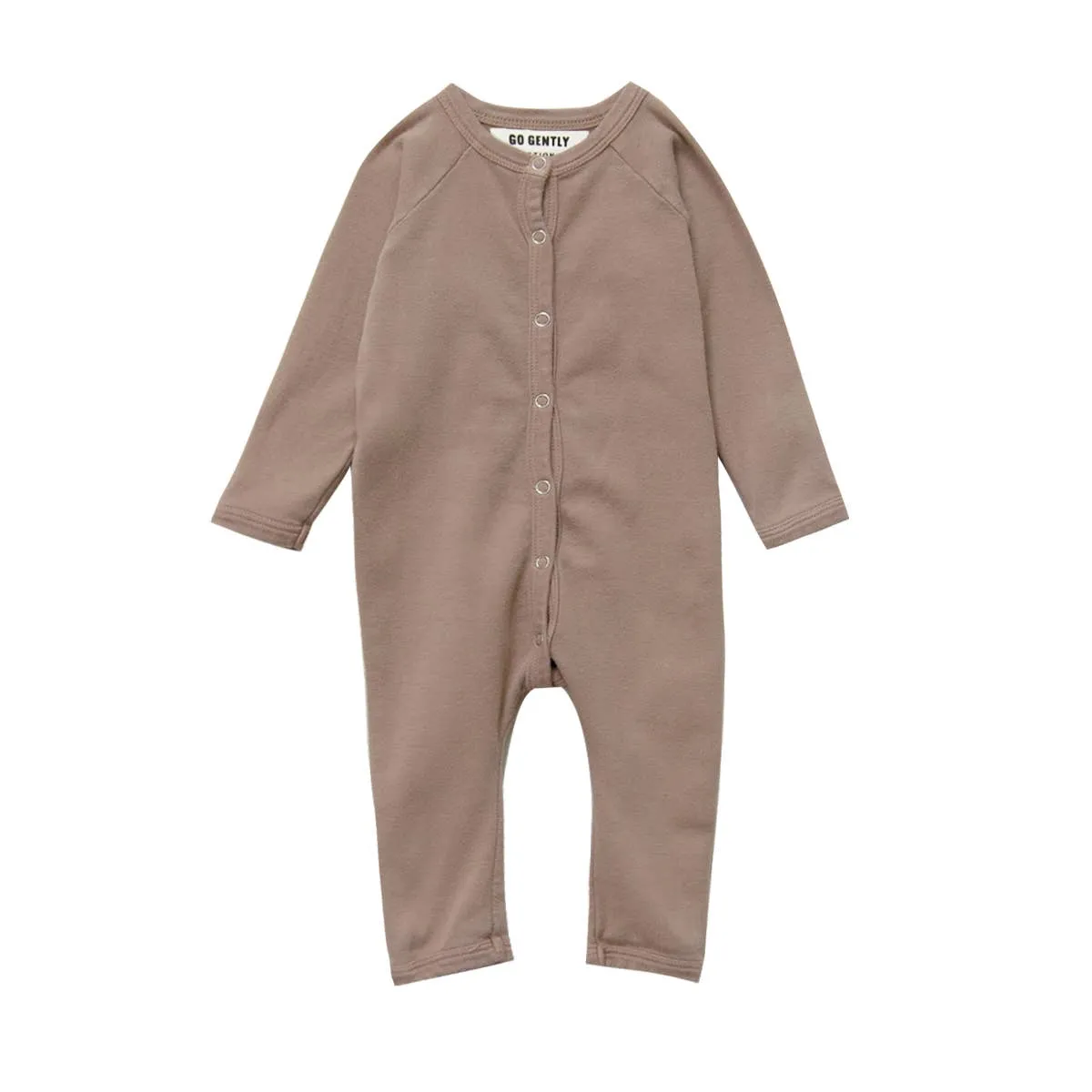 Snap Down Romper: Latte