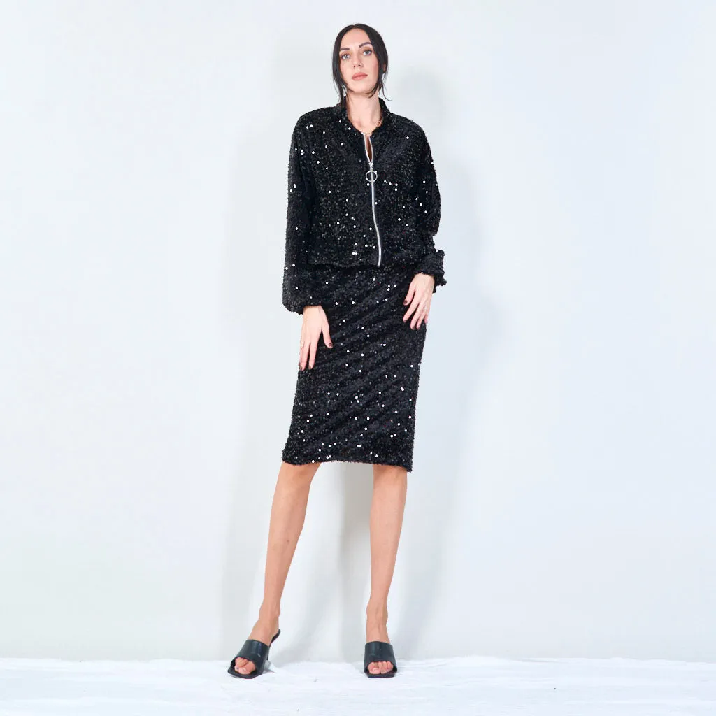 Sparkling sequin pencil skirt wholesale