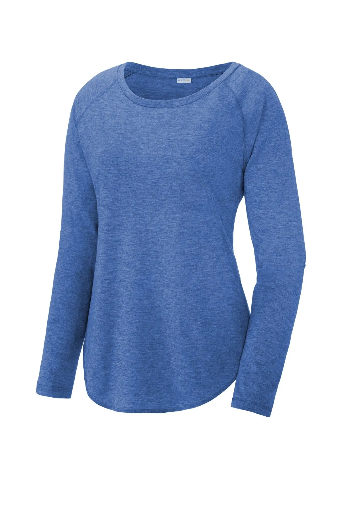 Sport-Tek Ladies PosiCharge Long Sleeve Tri-Blend Wicking Scoop Neck Raglan Tee LST400LS