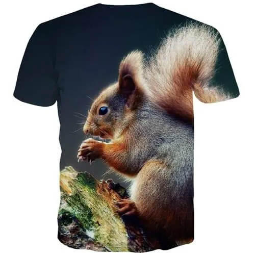 Squirrel T shirts Men Animal T-shirts 3d Lovely Tshirts Cool Harajuku Tshirts Novelty Street Tshirt Anime Short Sleeve Fashion