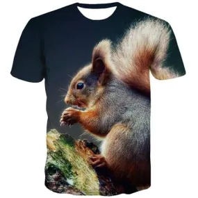 Squirrel T shirts Men Animal T-shirts 3d Lovely Tshirts Cool Harajuku Tshirts Novelty Street Tshirt Anime Short Sleeve Fashion