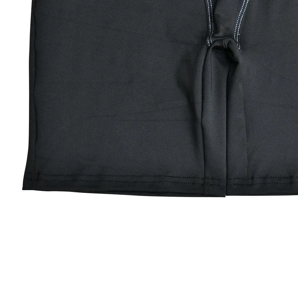 Stitch short sleeve zip-up high neck romper