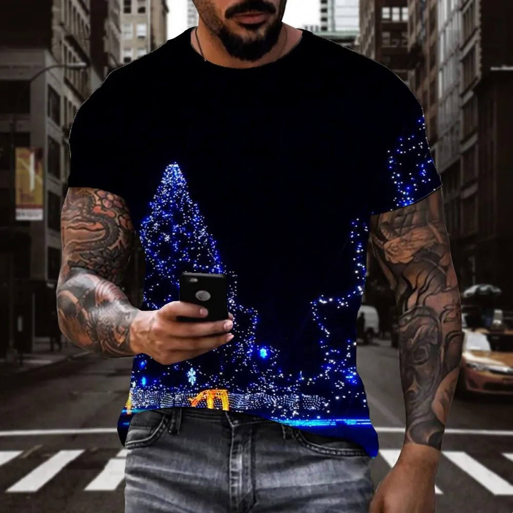 street lighting tshirt festival t shirt 3D art costume Cool Christmas men