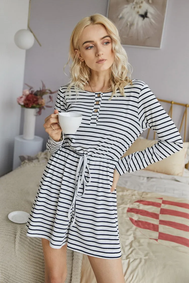 Striped Buttons Romper