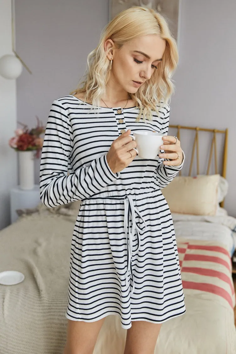 Striped Buttons Romper