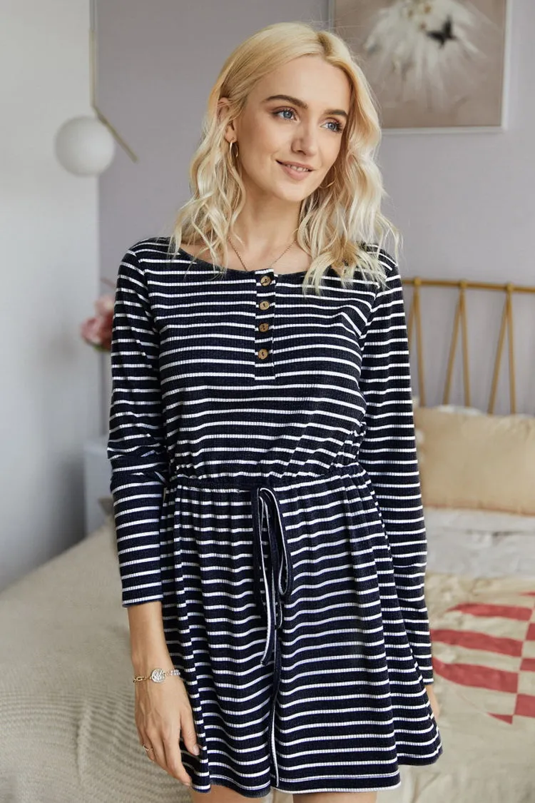 Striped Buttons Romper