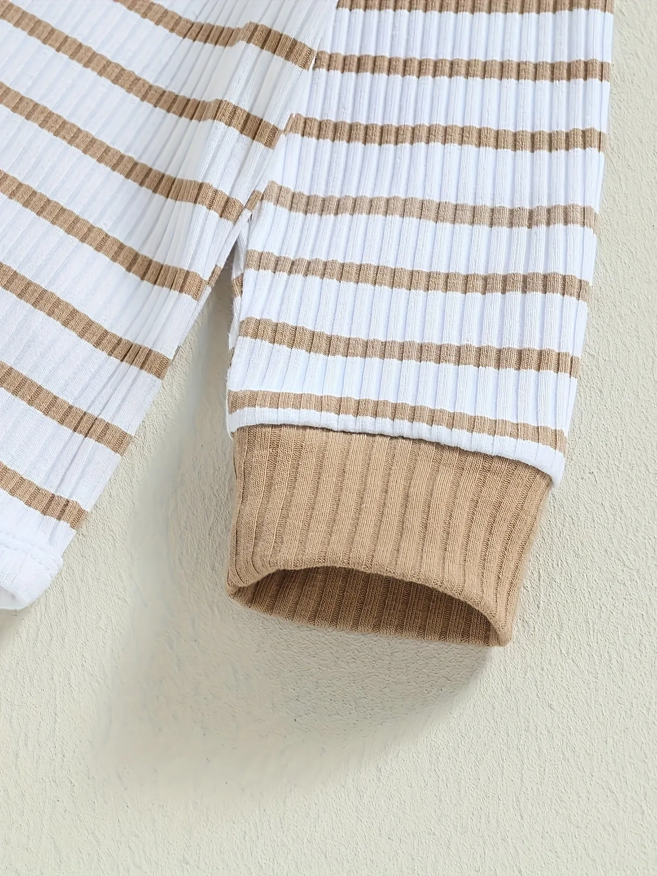 Striped snapup romper and trousers set for baby boys