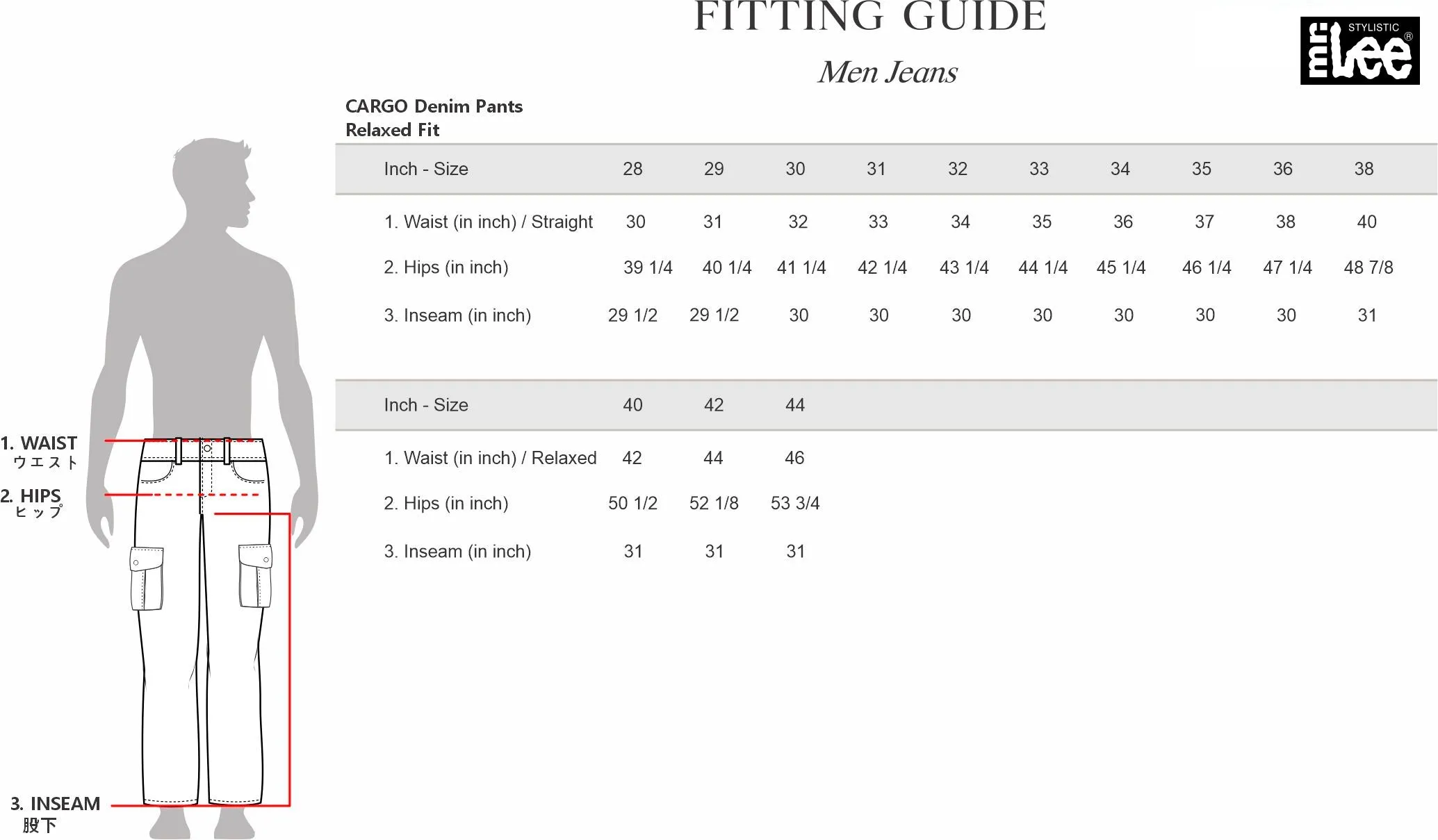 Stylistic Mr. Lee Men's Basic Non-Denim Cargo Pants Mid Waist 145231 (Black)