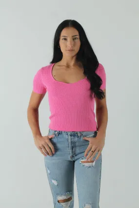 Sweetheart Short Sleeve Sweater