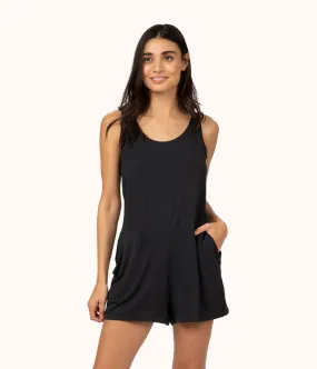 The All-Day Lounge Romper: Jet Black