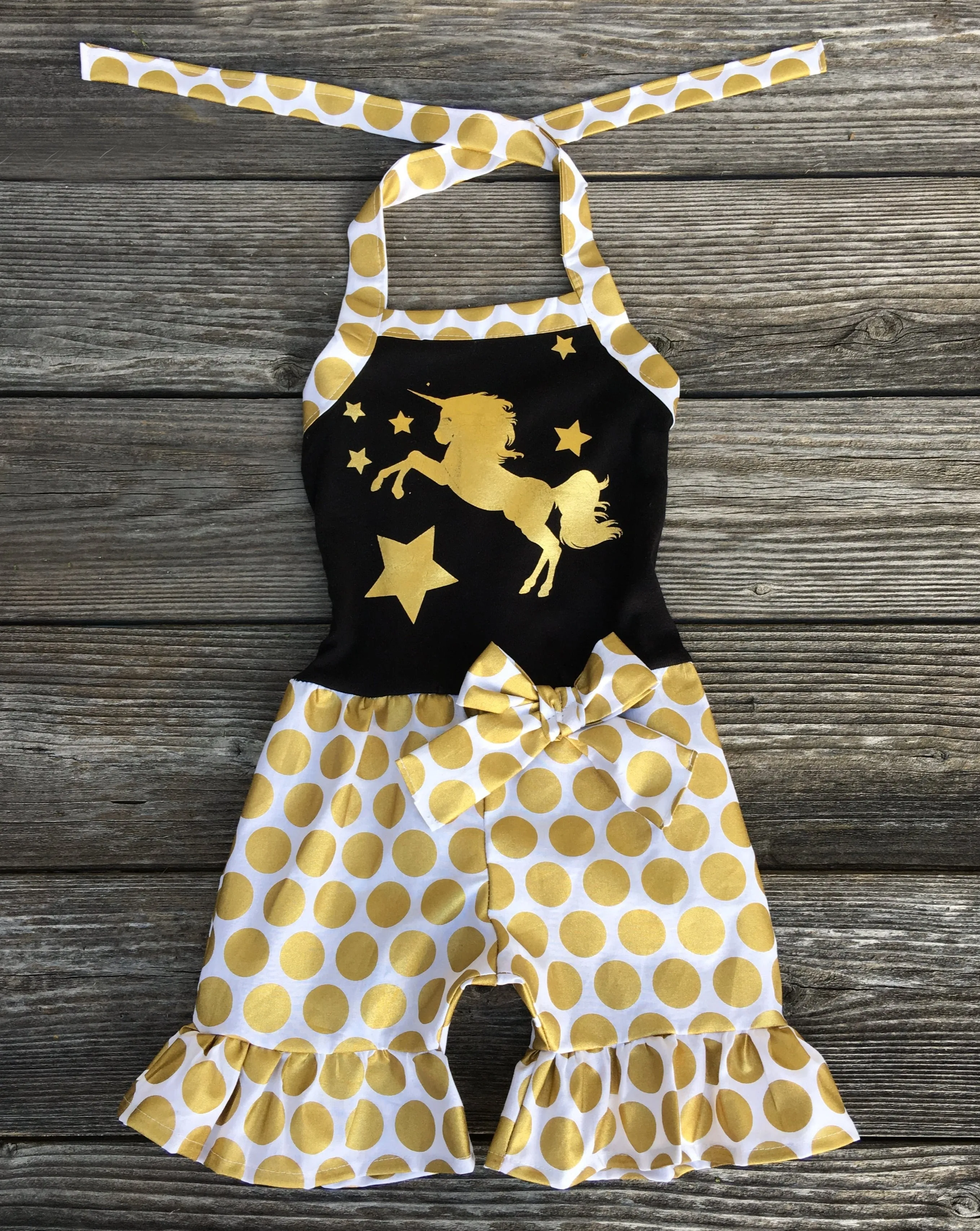 Unicorn White Gold Romper