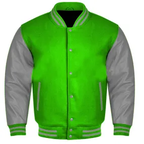 Varsity Jacket - Kelly Green Gray