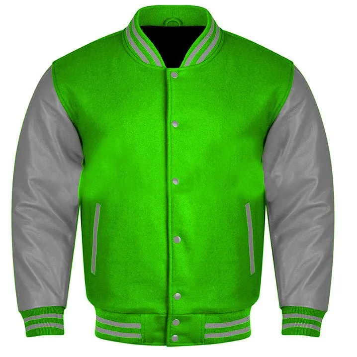Varsity Jacket - Kelly Green Gray